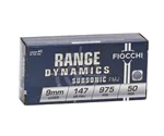 Fiocchi Range Dynamics 9mm Ammo 147 Grain Subsonic Full Metal Jacket - 9APD