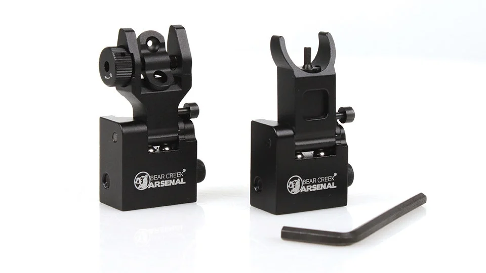 BCA Gen-2 Flip Up Iron Sights | Rear Sight and Front Sight Combo