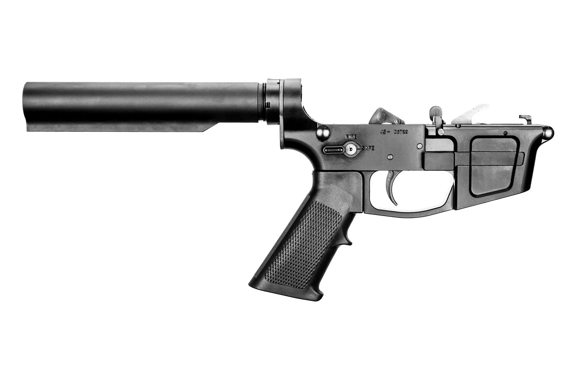 Foxtrot Mike Mike-45 Billet 45 Cal Mega Mass Complete Lower Receiver w/ A5 Length Buffer Tube - MIKE-45B-MMLWR-A2