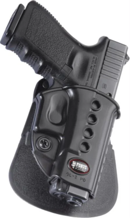 Fobus E2 Roto Paddle Holster, Fits Glock 17/19/22/23/31/32/34/35, Right Hand, Kydex, Black