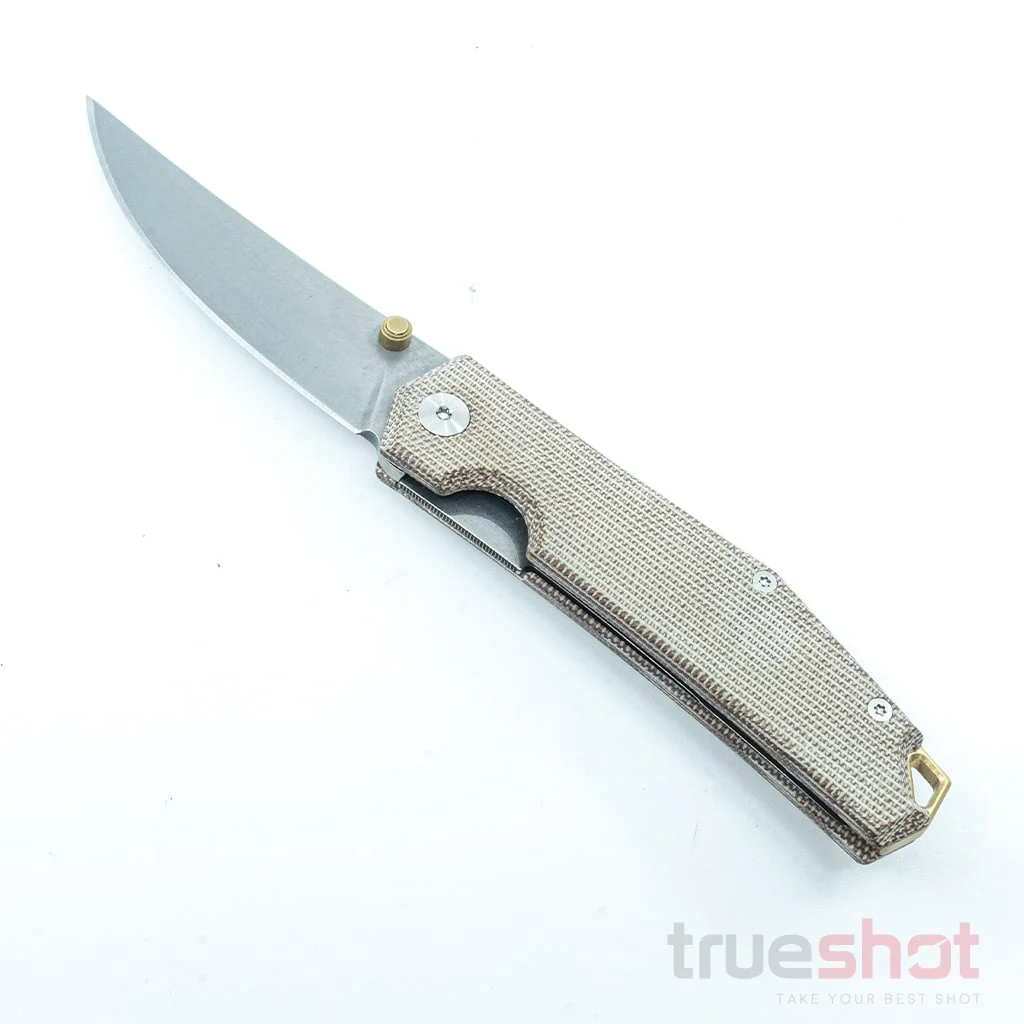 GiantMouse - ACE Clyde - Natural - Micarta - Stonewash - ELMAX - 3"