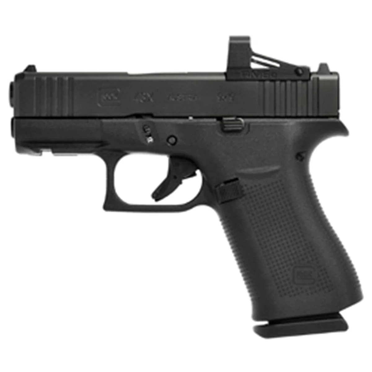 Glock 43X MOS TALO Exclusive Polymer Frame Pistol, Sub-Compact, 9MM, 3.41" Barrel, nPVD Finish, Black, Fixed Sights, Shield Optic, 10 Rounds - GLUX4350201FRMOSC