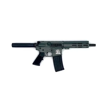 Great Lakes GLFA AR-15 Pistol, .223 Wylde, 7.50" Barrel, 30 Rds, Charcoal Green Finish