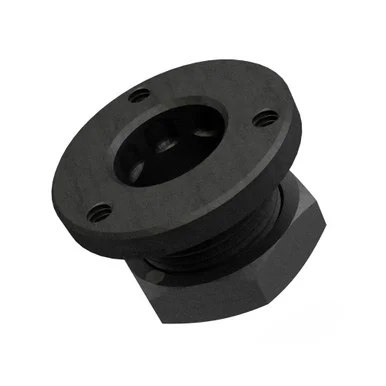GrovTec GTHM196, Non-Rotating Flanged Base, Stainless Steel, Black