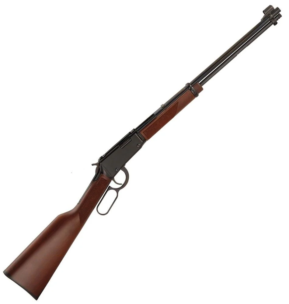 Henry Repeating Arms, Lever Action, 22WMR, 19.25" Barrel, Blue Finish, Walnut Stock, Adjustable Sights, 11Rd - *HENH001M