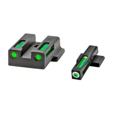 Hi-Viz LightWave H3, Tritium/Fiber Optic Night Sights, Fits Smith & Wesson M&P 9 SHIELD EZ, Green Front with White Ring and Green Rear