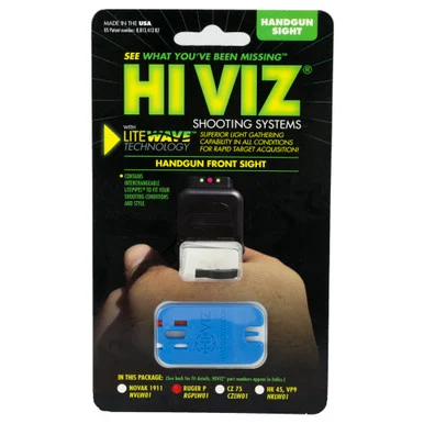 Hi-Viz LiteWave Front Sight, Ruger P Series, Interchangeable LitePipes, Anodized