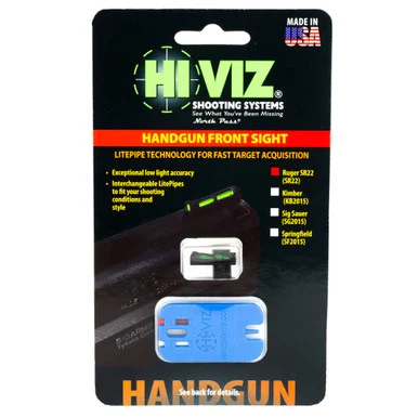 Hi-Viz LiteWave Front Sight, Ruger SR22, Interchangeable LitePipes, Matte