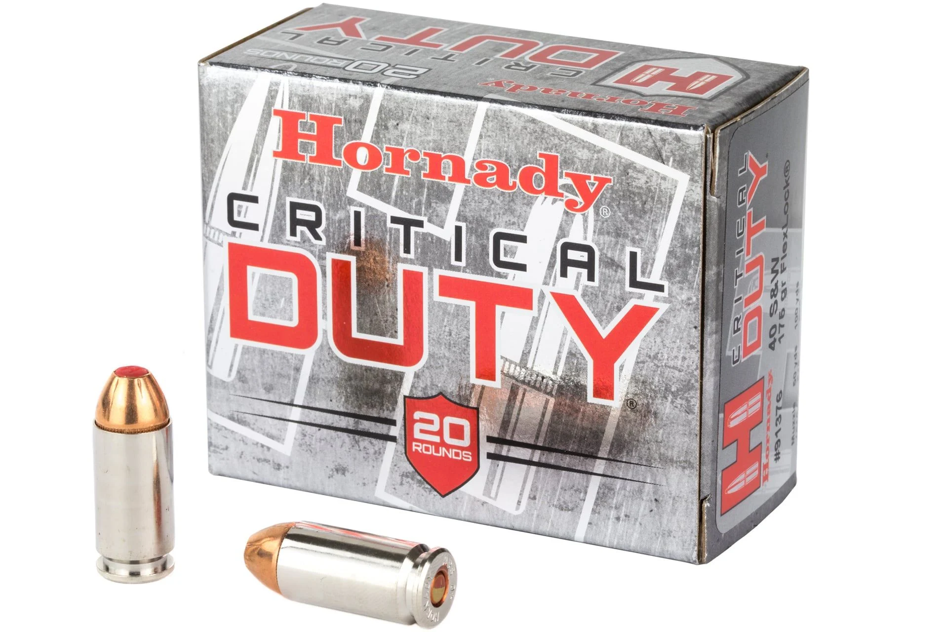 Hornady Critical Duty 40S&W 175 Grain FlexLock Duty Handgun Ammo - 20 Rounds - H91376