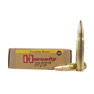 HORNADY Dangerous Game 376 Steyr 270 grain SP-RP Ammo, 20 Round Box (8237)