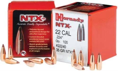 Hornady Lead Free Rifle Bullet .22 Caliber .224 Diameter 35gr, Ntx, 100rd/Box,NOT AMMO THESE ARE RELOADING BULLETS
