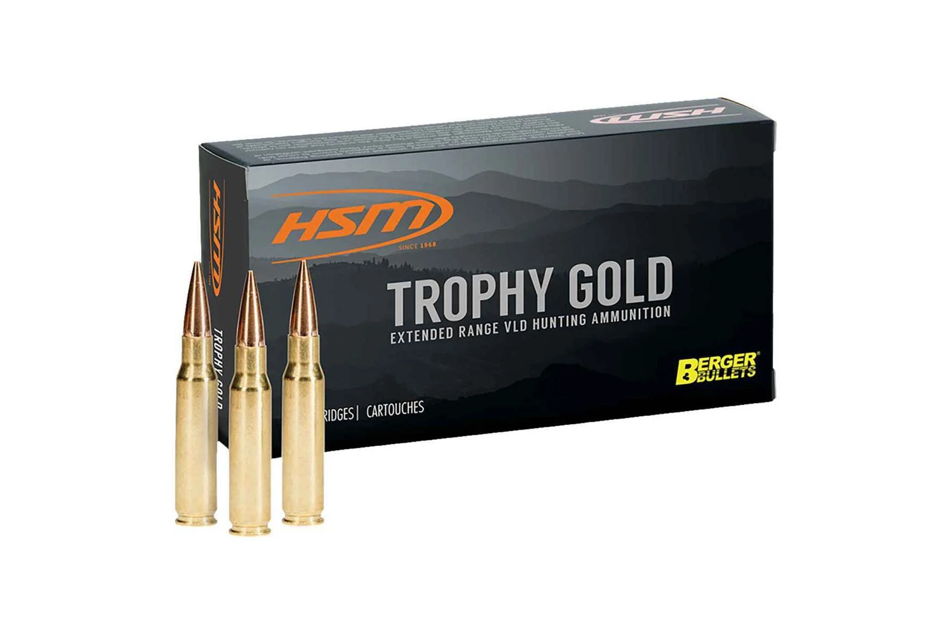 HSM 300WSM185 Trophy Gold 300 WSM 185 gr 2991 fps Berger Hunting VLD Match (BHVLDM) Rifle Ammo - 20 Rounds - 82371