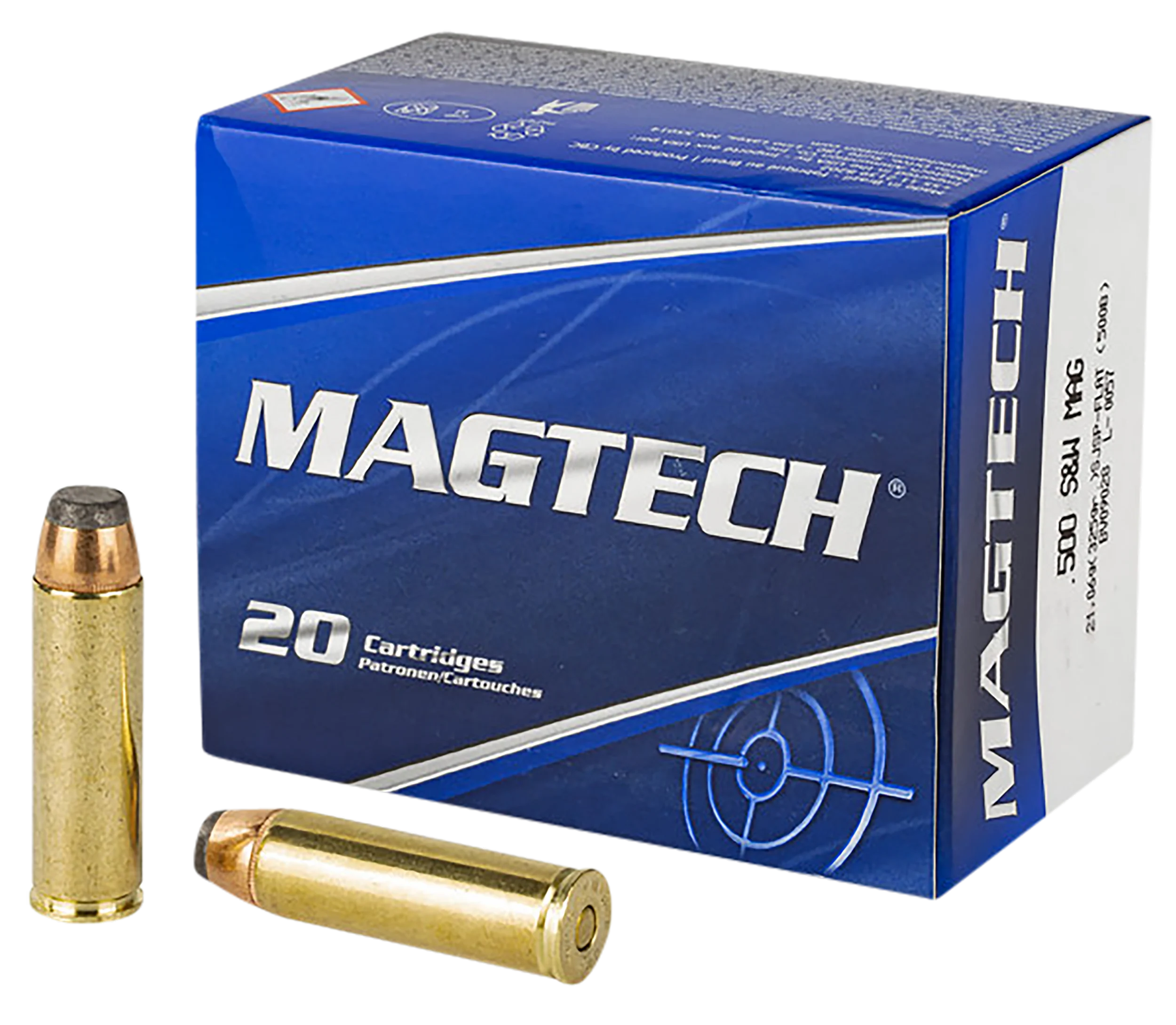 Magtech Sport Hunting Handgun Ammunition 500B, 500 S&W, Semi-Jacketed Soft Point (SP), 325 GR, 1801 fps, 20 Rd/bx