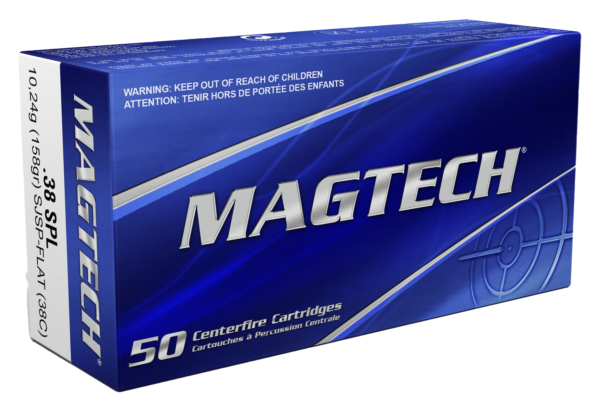 Magtech Sport HuntingHandgun Ammunition 38C, 38 Special, Semi-Jacketed Soft Point (SP), 158 GR, 744 fps, 50 Rd/bx