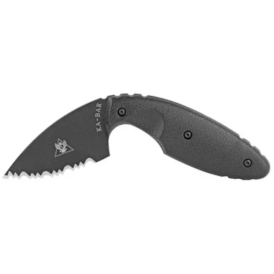 KA-BAR TDI Law Enforcement, Fixed Blade Knife, Serrated Edge, Black