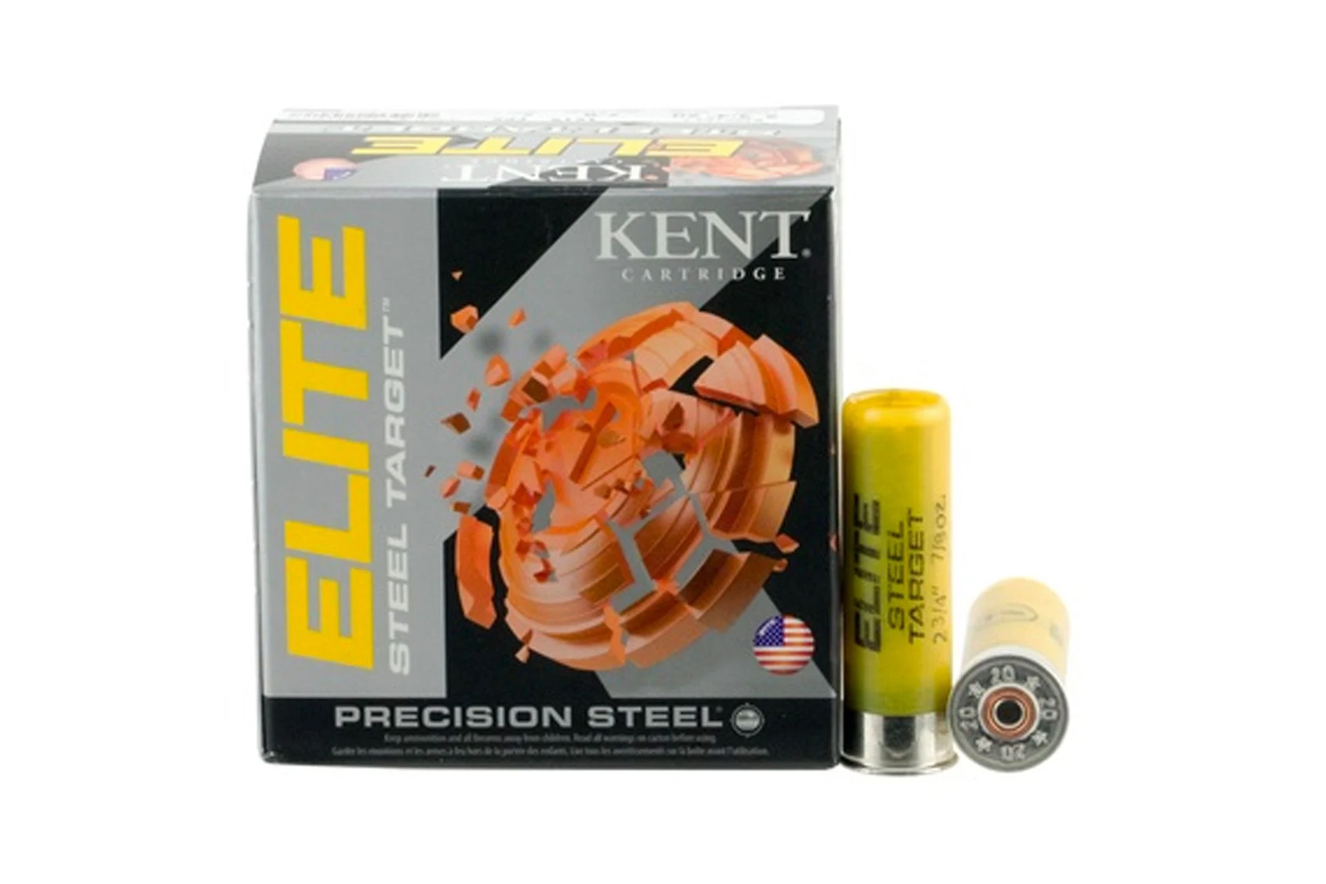 Kent Cartridge Elite Steel Target 20 Gauge Ammunition 2-3/4" Shell #7 Precision Steel Shot Shotgun Ammo - 25 Rounds - E20ST247