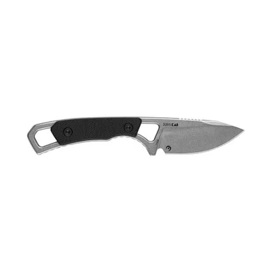 Kershaw Brace Neck Knife, 2" Fixed Drop Point Blade, Stonewashed Finish