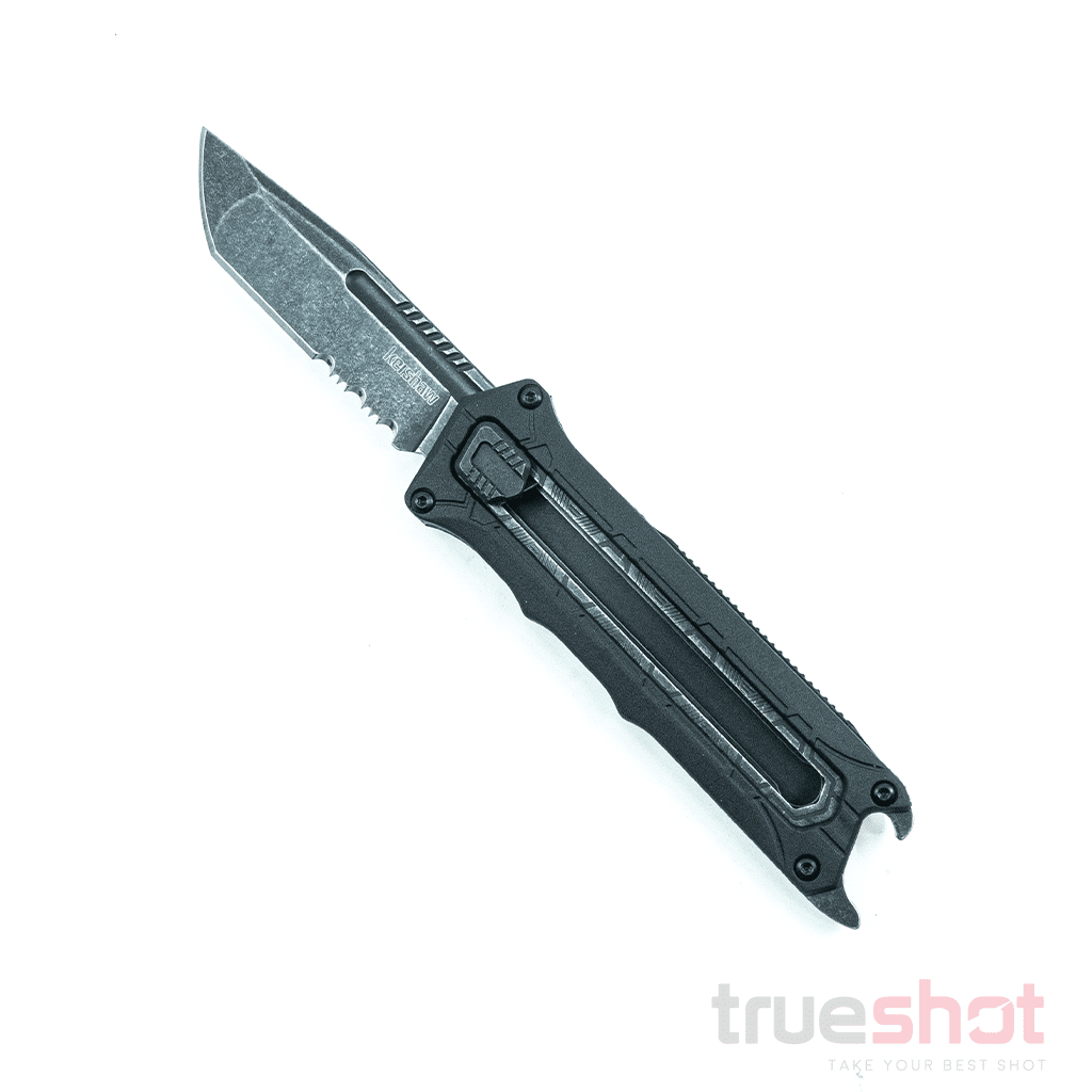 Kershaw - Interstellar - Manual Sliding Button Lock - OTF - Black Stonewash - 2.70"
