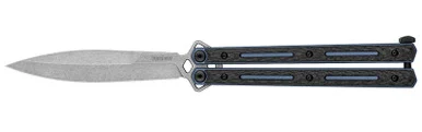Kershaw Knives Lucha, Spear Point, Carbon Fiber, Blue/Black