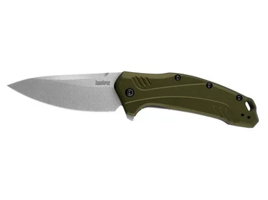Kershaw Link, Olive Aluminum, 3.25" Stonewash 20CV