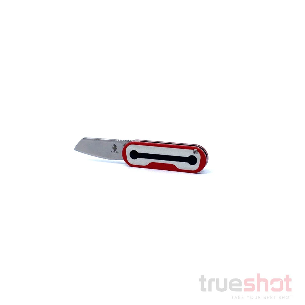 Kizer -Mini Bay- Red - White- G-10 - CPM S35VN - 1.875"
