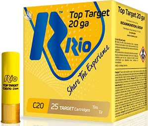 Rio Sub Gauge Top Target Loads TT2075, 20 Gauge, 2-3/4", 7/8 oz, 1250 fps, #7.5 Shot, 25 Rd/bx