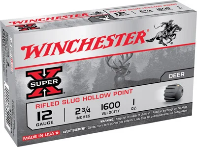 Winchester Super X Rifle Slug X12RS15, 12 Gauge, 2-3/4", 1 oz, 1600 fps, Lead Rifle Slug, 5 Rd/bx