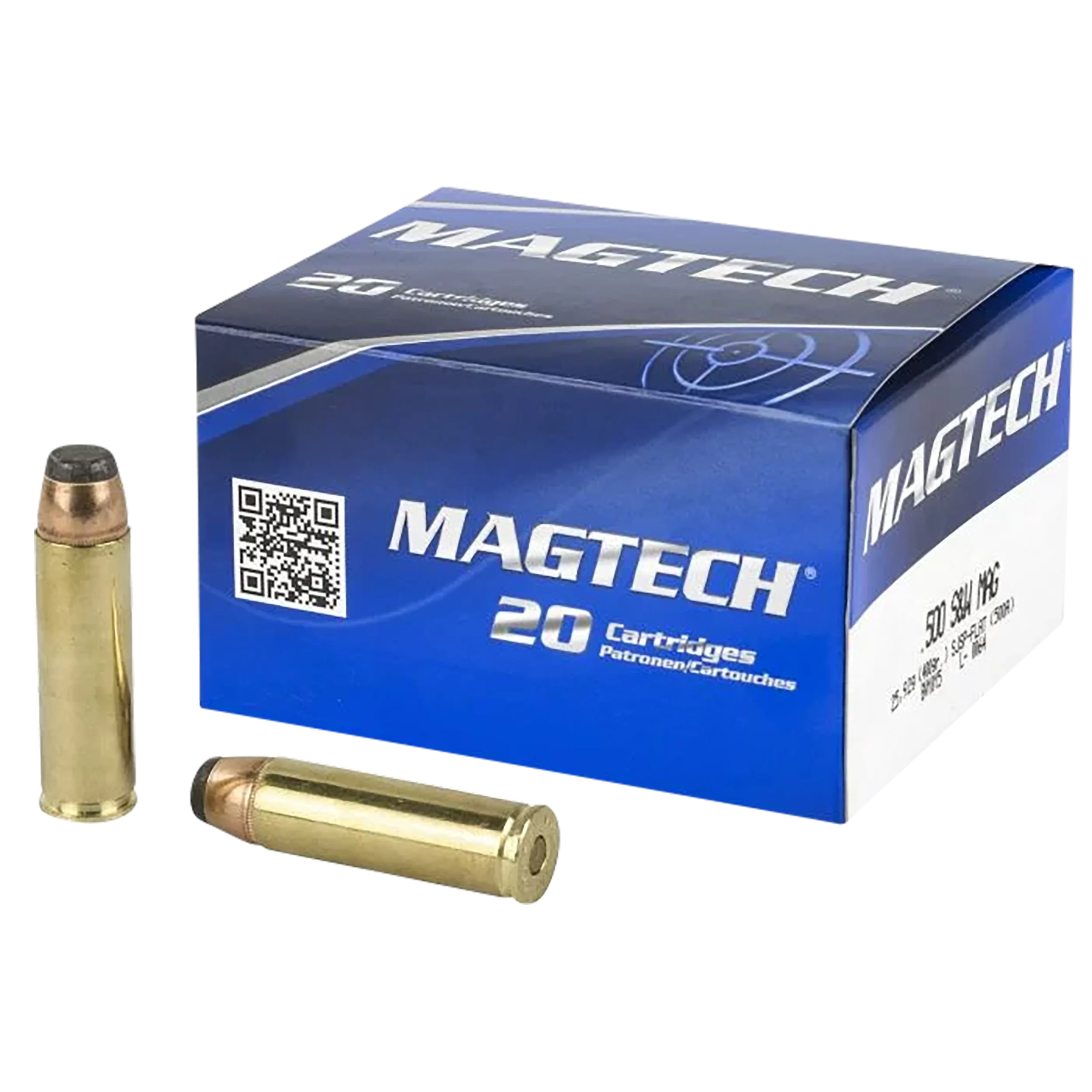Magtech Sport Hunting Handgun Ammunition 500A, 500 S&W, Semi-Jacketed Soft Point (SP), 400 GR, 1608 fps, 20 Rd/bx