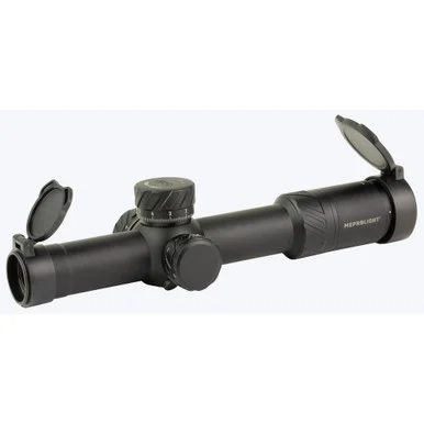 Meprolight MVO 1-8X28 FFP 34MM M1 MRAD, Illuminated M1 MRAD Reticle, Black Finish