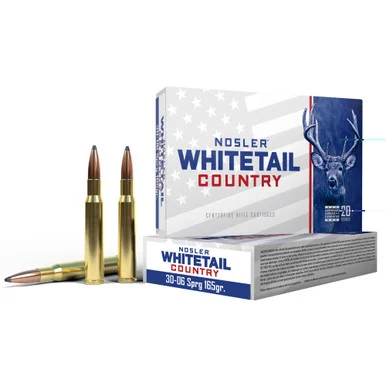 Nosler Whitetail Country, 30-06 Springfield, 165 Grain, Solid Base Bullet, 20 Rounds