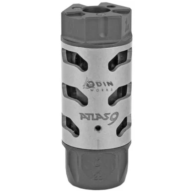Odin Works Atlas 9, Compensator, 9MM, 1/2-28 Threaded, Black Nitride