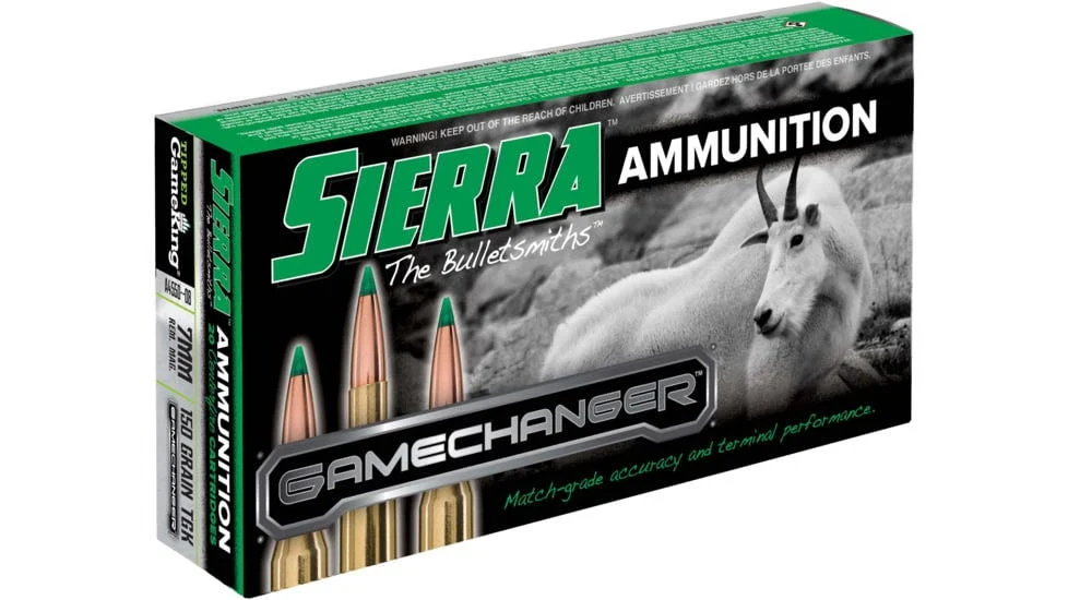 Sierra Ammunition | GameChanger 7mm Remington Magnum | 150 grain Sierra Tipped GameKing | 20rd