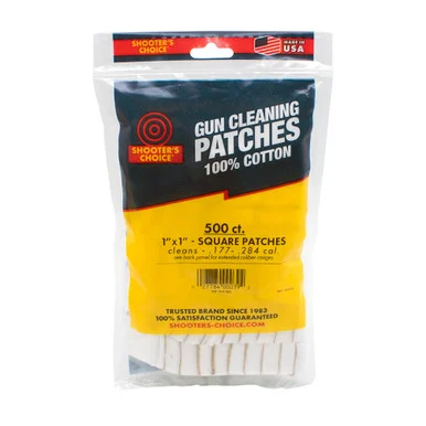 Otis 1" Square Cleaning Patch, 500 Count, 100% Cotton