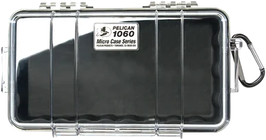Pelican Micro Case, Black/Clear, Polycarbonate, 9.88" Long