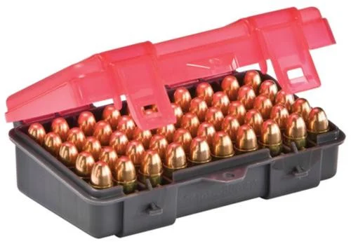 Plano Molding Flip Top Handgun Ammo Case 50rd 9mm/.380 Gray/Rose