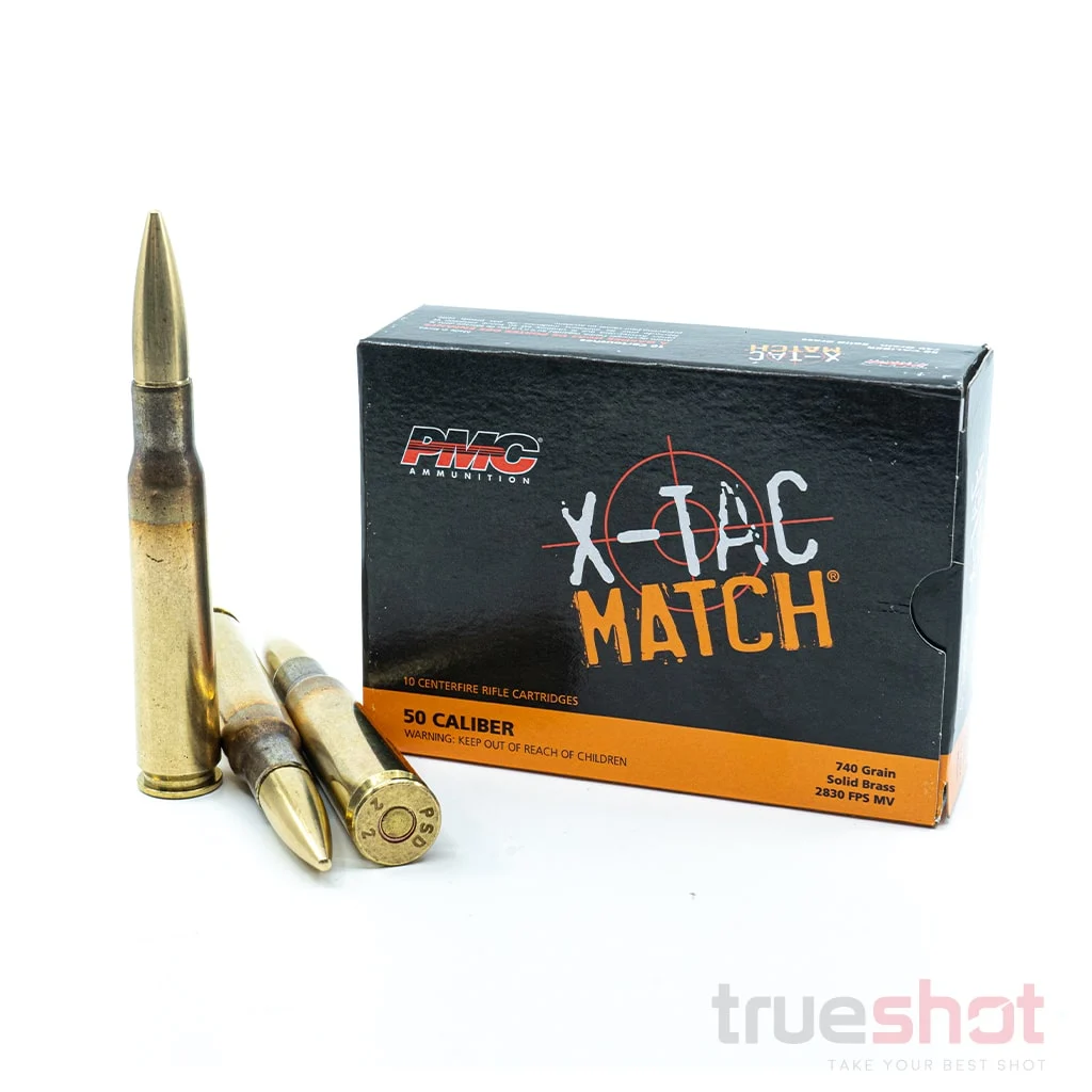 PMC - X - 50 BMG - 740 Grain - FMJ - Solid Brass