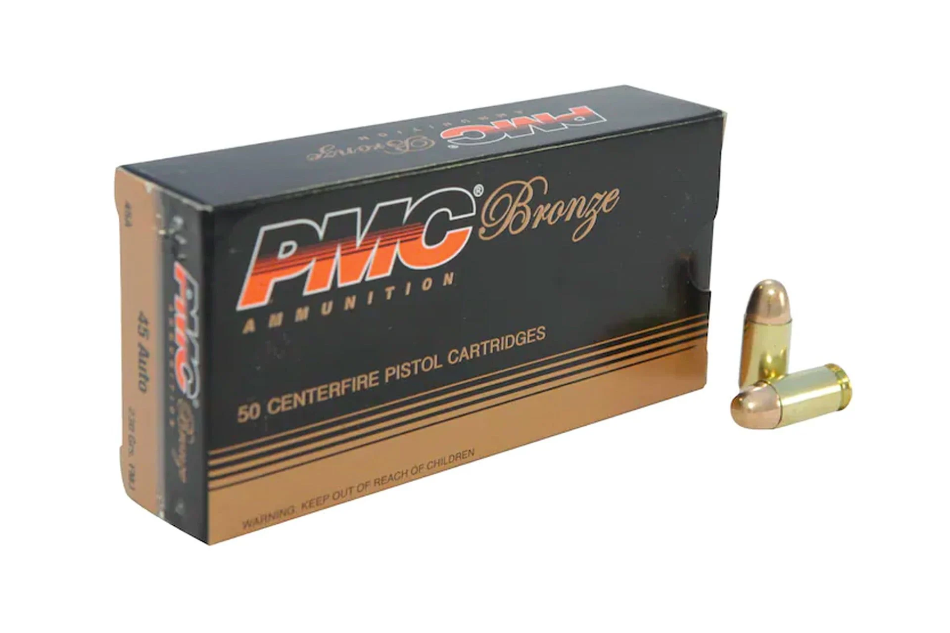 PMC 45A Bronze 45 ACP 230 gr 830 fps Full Metal Jacket (FMJ) Handgun Ammo - 50 Rounds - PMC45A