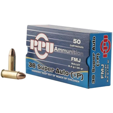 Prvi Partisan .38 Super Auto +P, 130 Grain, FMJ