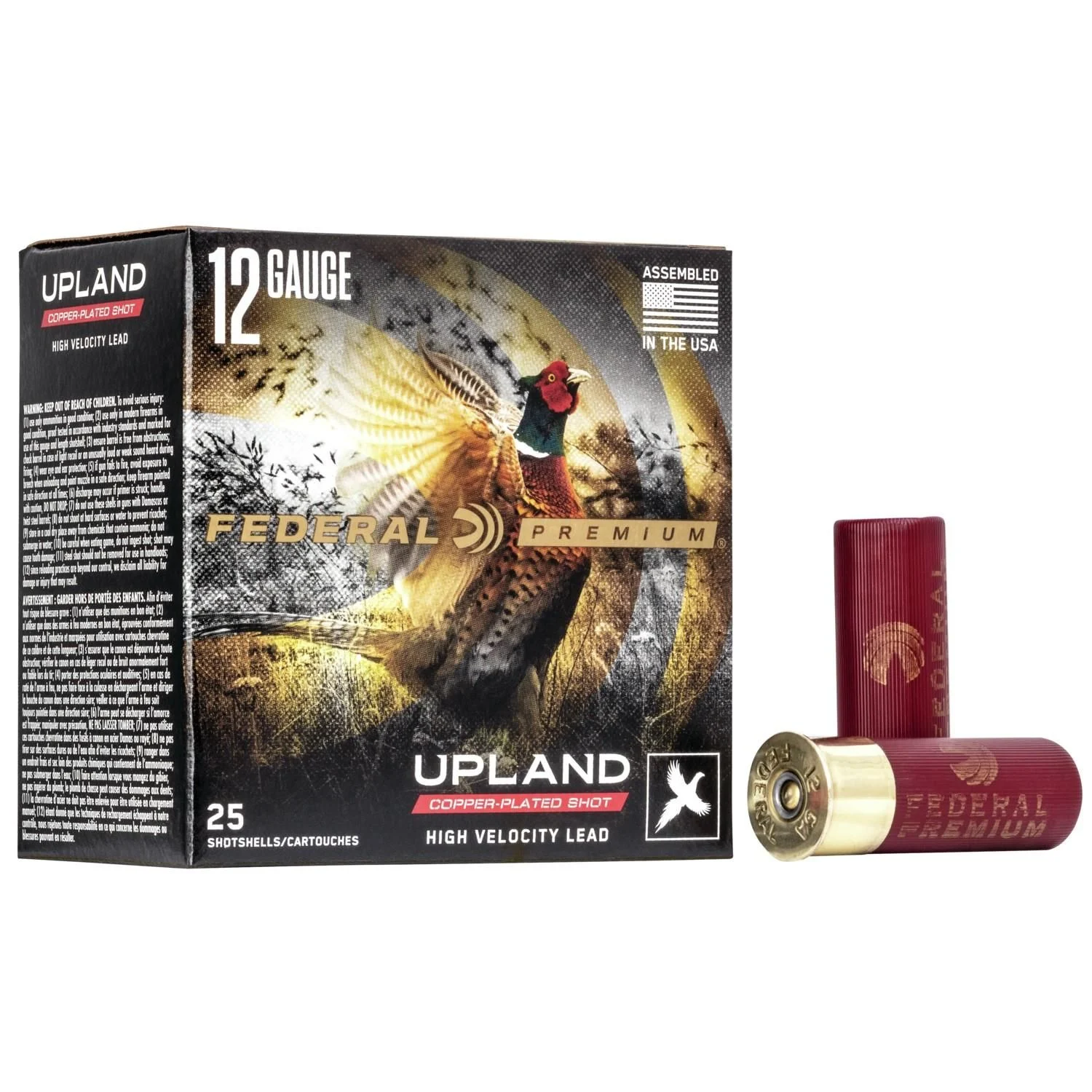 Federal Premium Wing Shok High Velocity P12875, 12 Gauge, 2-3/4", 1-1/8 oz, 1500 fps, #7.5 Lead Shot, 25 Rds/Bx