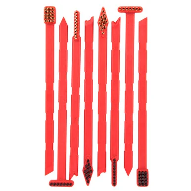 Real Avid Smart Brushes, Brass and Nylon Bristles, Red Plastic