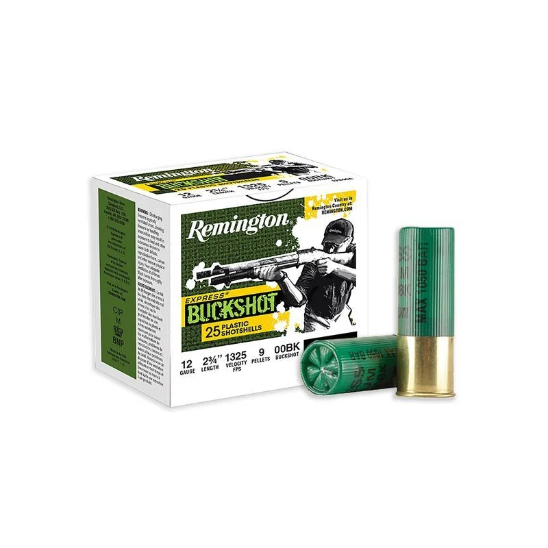 REMINGTON 20411 EXPRESS BUCKSHOT 12GA Shotgun Ammo - 25 Rounds - 20411