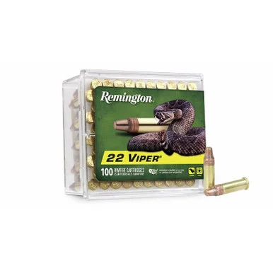 Remington .22 Viper Rimfire Ammunition, 22 LR, 36 gr, 100 Rds, Brass