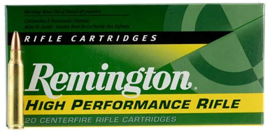Remington Ammunition High Performance Rifle, .223 Remington, 55 GR, Pointed Soft Point, 20 RDs, Brass Case