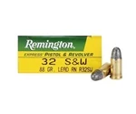 Remington Express 32 S&W Ammo 88 Grain Lead Round Nose