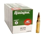Remington UMC 308 Winchester Ammo 150 Grain Full Metal Jacket - L308W4B