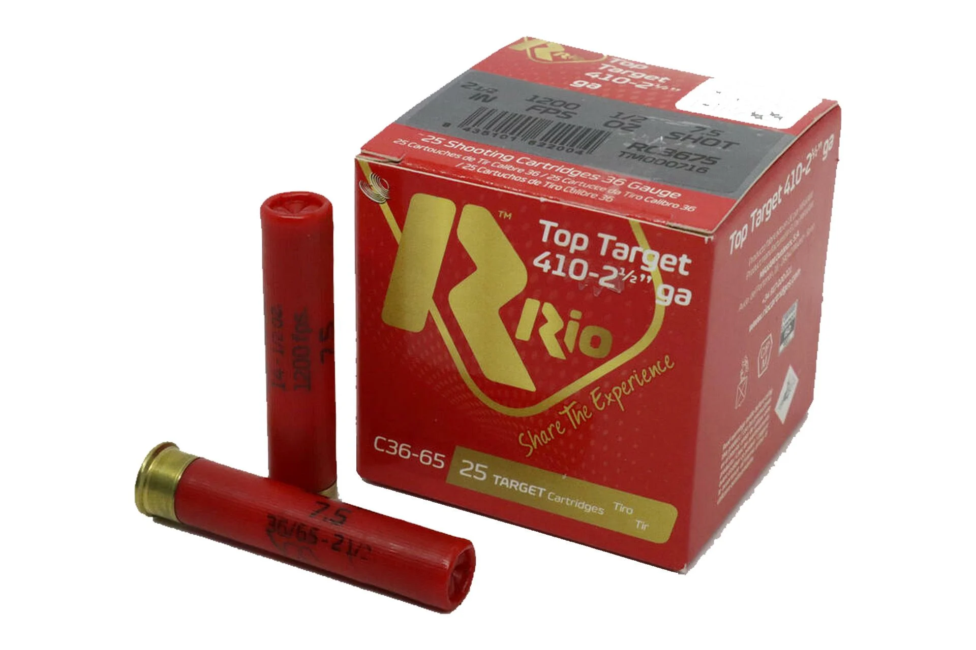 RIO Top Target 410 Gauge 2-1/2" 7-1/2 Shot 1/2 oz Shotshell Shotgun Ammo - 25 Rounds - RC3675
