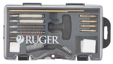 Ruger 27822 Rimfire Cleaning Kit, .22 Cal, Bronze Bristles, 12 Pieces, Black Plastic Case