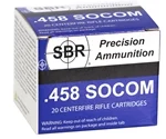 SBR 458 SOCOM Subsonic Ammo 450 Grain Full Metal Jacket - SL45850