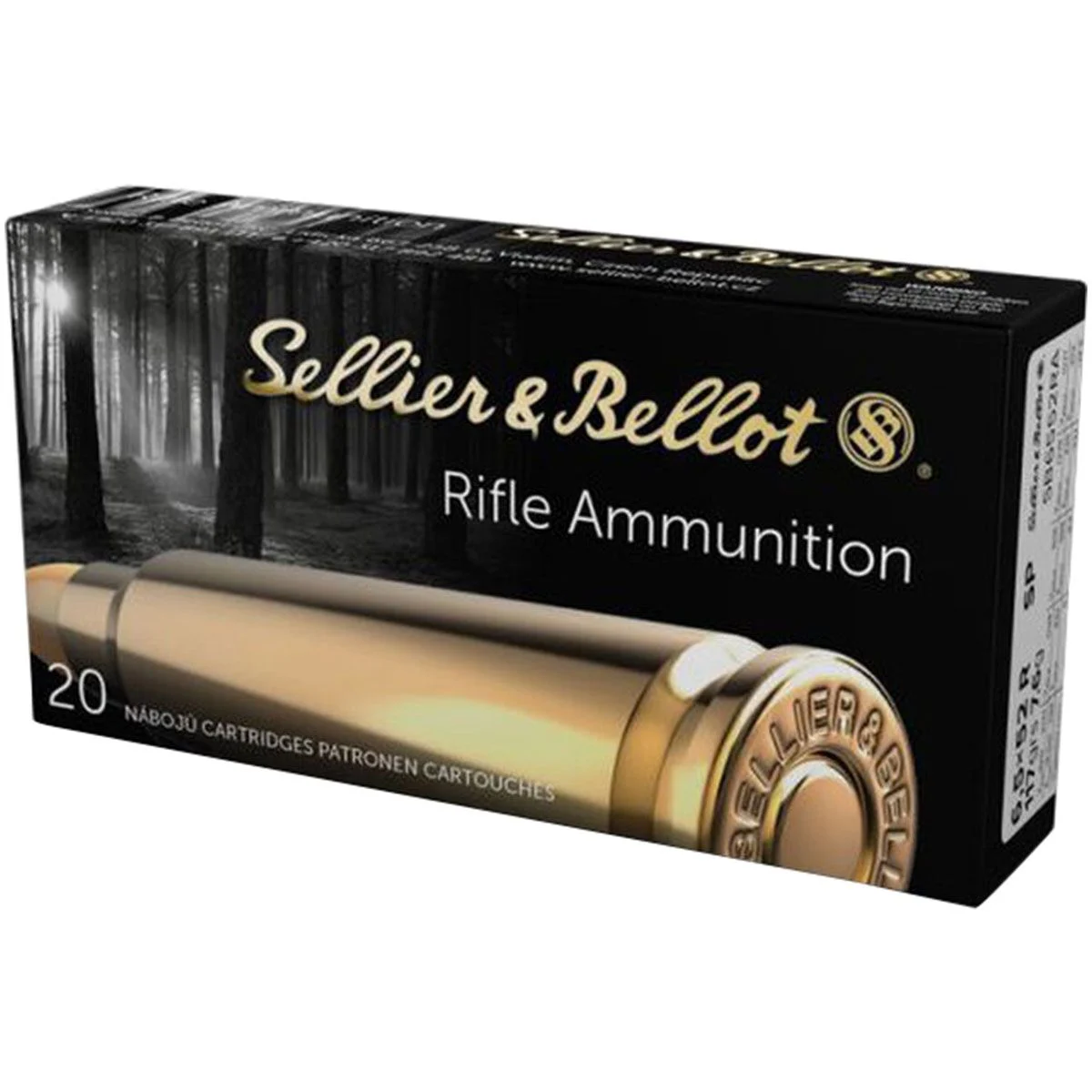 Sellier & Bellot SB6552RA Rifle 6.5x52mmR 117 gr Soft Point (SP) Rifle Ammo - 20 Rounds - SB6552RA