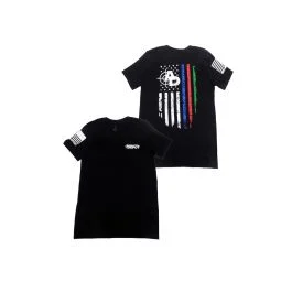Ammunition Depot Nine Line Vertical Flag T-Shirt, Black